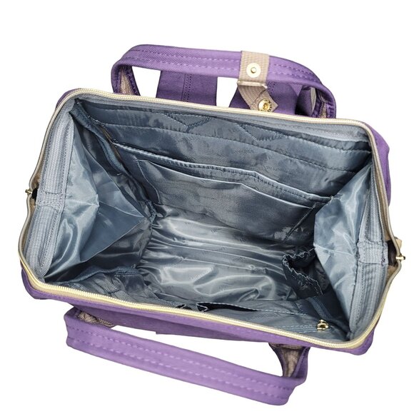 Himawari Large Capacity Purple Backpack With USB Port & Multiple Pockets travel - Picture 9 of 11